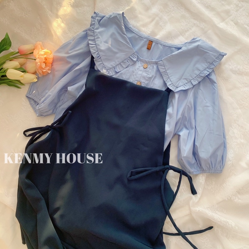 Váy yếm dây buộc nơ eo V08