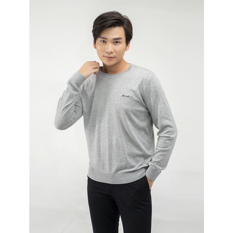 Áo len nam ARISTINO  ấm , nhẹ, không xù  from rộng  AWO010W9 (màu xám)