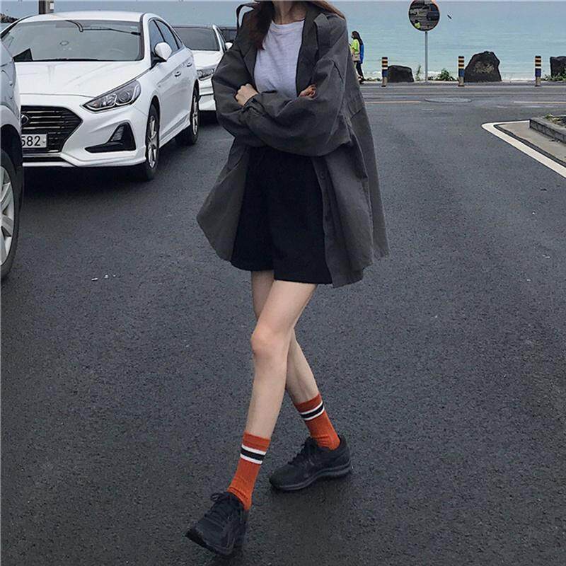 Áo khoác mỏng dáng rộng IELGY phong cách retro Hồng Kông thời trang cho nữ