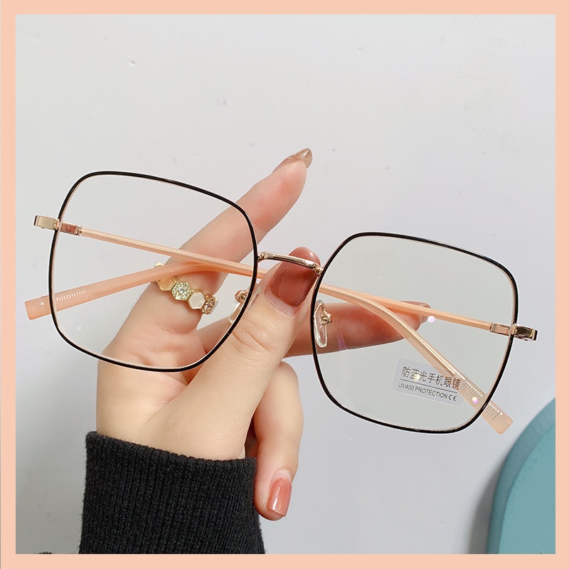 Kính Mát Gọng Vuông Cỡ Lớn Chống Tia Bức Xạ Phong Cách Cổ Điển Thời Trang Cho Nam Nữ
