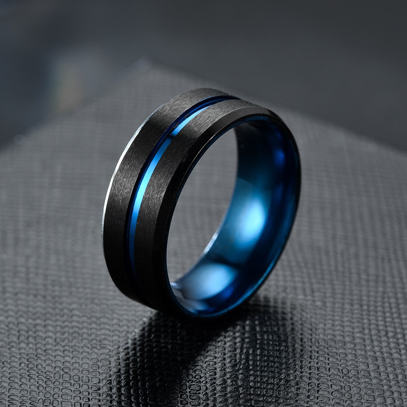 Nhẫn thép titan 8mm phong cách đơn giản thời trang cho nam và nữ