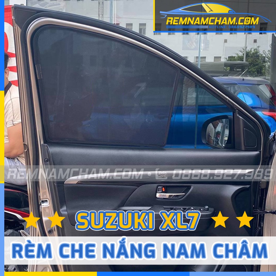 Rèm che nắng ô tô NAM CHÂM theo xe Suzuki XL7 ⚡ HÀNG LOẠI 1 - LƯỚI DÀY ⚡ - Combo 4 tấm chắn nắng - VIỆT NAM SẢN XUẤT