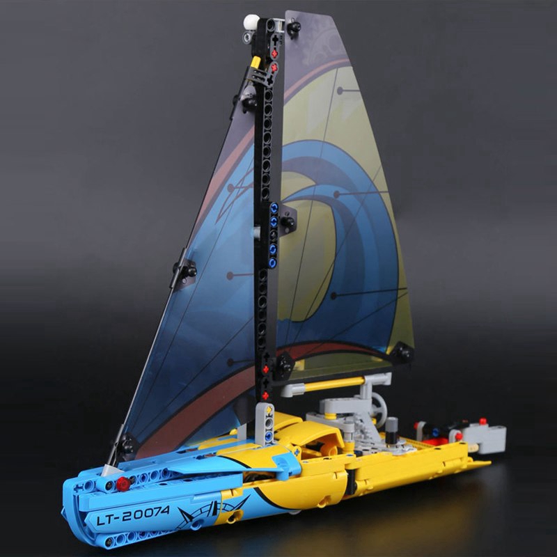 Compatible with Lego 42074 Lepin 20074 Technic Real-life Racing Yacht Building