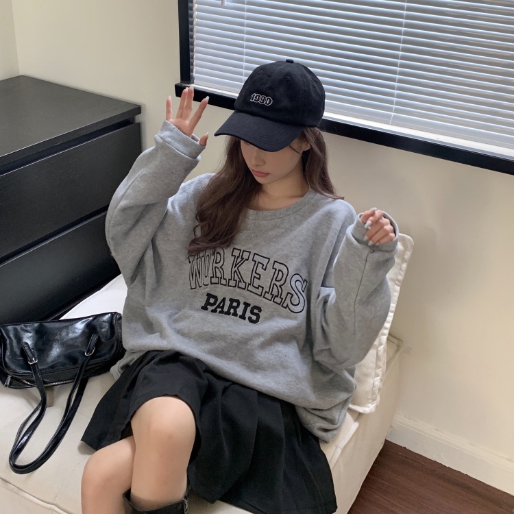 IELGY    Áo Hoodie Dáng Rộng Không Tay In Chữ Phong Cách Hàn Quốc Cho Nữ