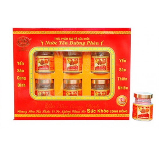 3 Hộp Nước yến đường phèn (Tổ yến cao cấp 15%)- Yến sào Cung Đình