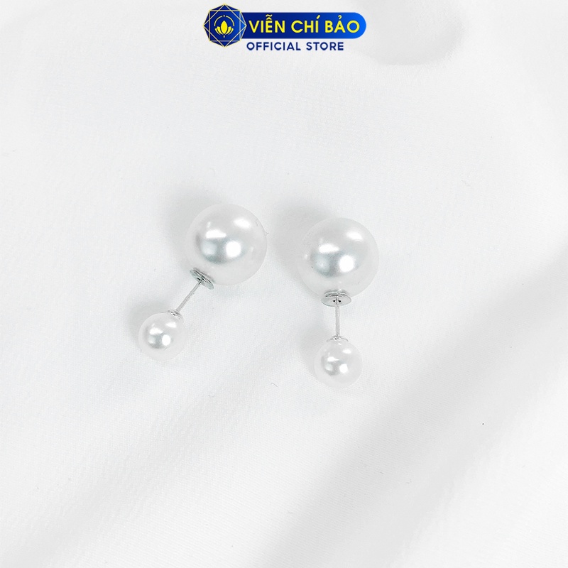 Bông tai bạc nữ Dior đính trái châu chất liệu bạc S925 thời trang phụ kiện trang sức nữ Viễn Chí Bảo B400274