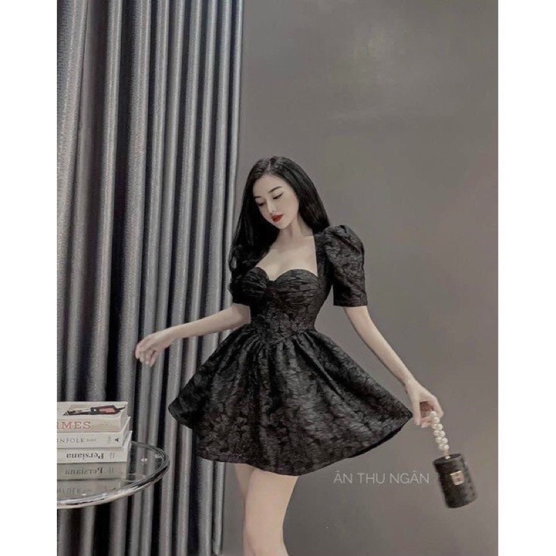 ĐẦM CỔ VUÔNG TAY PHỒNG DÁNG NGẮN XOÈ CHẤT GẤM CAO CẤP ( có mod ) ALOHASHOP91