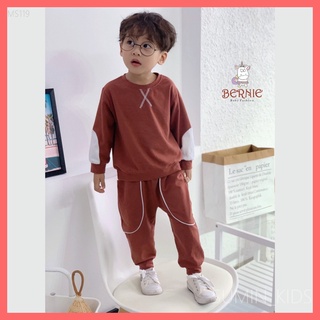 Bộ quần áo dài tay bé trai - Quần áo trẻ em Sumin Kids - Kiểu đáp tay chữ X unisex Bernie