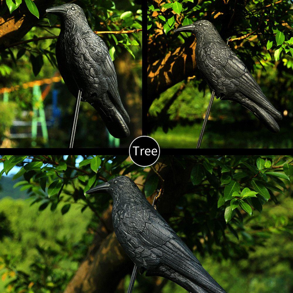 YNATURAL Mô Hình Quạ Bằng Nhựa Trang Trí Sân Vườn
