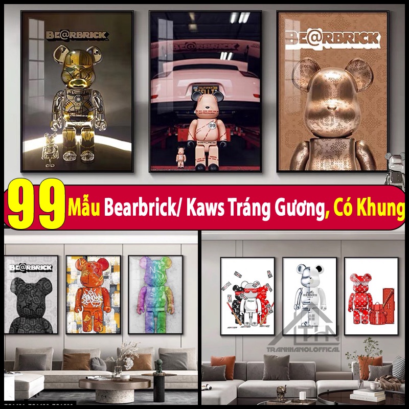 Tranh Chú Gấu bearbrick/ Kaws Treo Tường Phòng Khách/ Game Gaming/ Phòng Ngủ/ Quán Quần Áo/ Quà Tặng