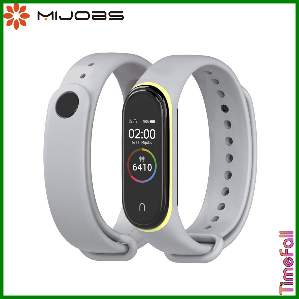 Dây đeo cao su viền màu Miband 4, Miband 3 MIJOBS - dây đeo thay thế mi band 4 cao su, mi band 3 chính hãng MIJOBS