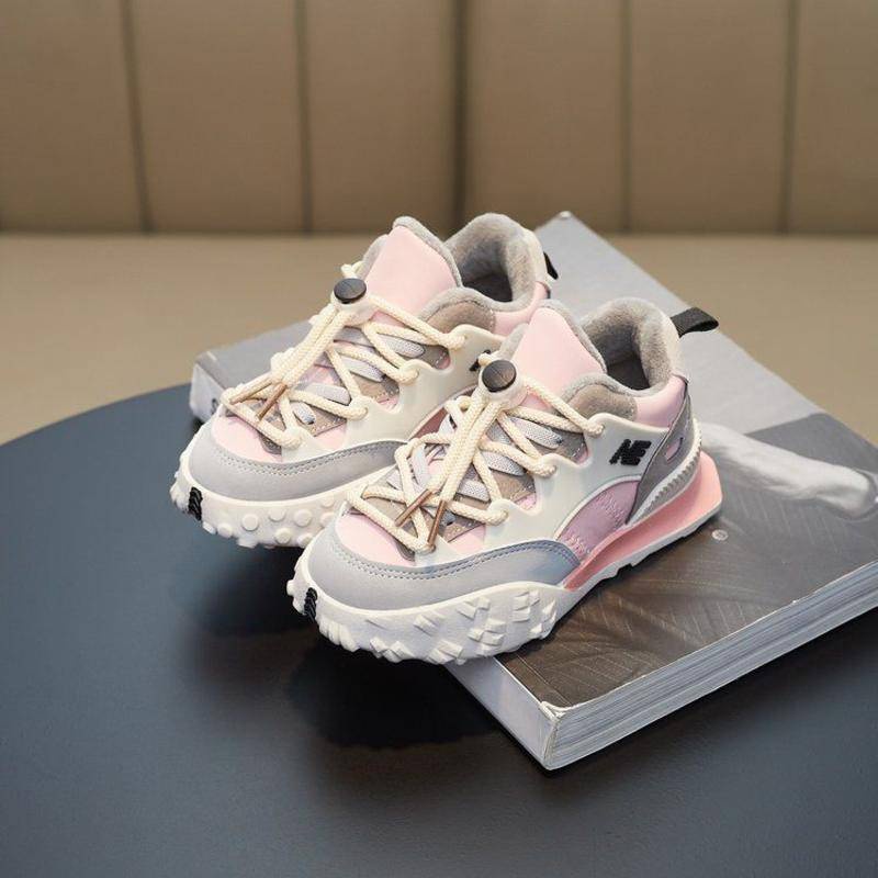 Giày Thể Thao Mùa Đông Bằng Cotton Lót Lông Cừu Trọng Lượng Nhẹ Thoải Mái Dễ Phối Đồ Phong Cách Hàn Quốc Cho Trẻ Em