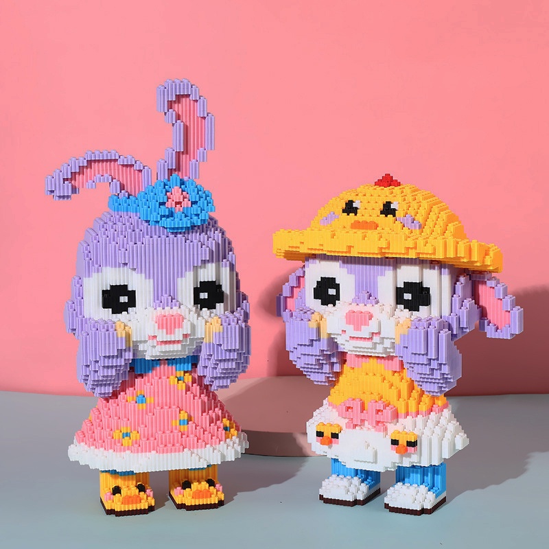 (size 38 cm) mô hình lắp ráp 3d Thỏ tím stella lou múa bale dễ thương cute quà tặng sinh nhật bạn gái, đồ decor