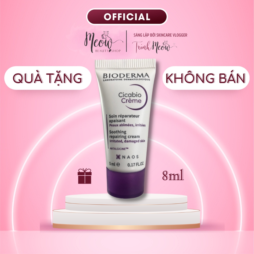 [HB Gift - Quà tặng không bán] Kem dưỡng Bioderma phục hồi và làm dịu da Cicabio Crème 5ml