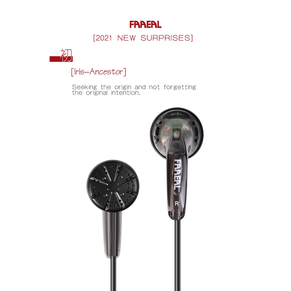 Tai nghe FAAEAL Iris Ancestor 32 ohm có đầu phẳng HiFi siêu trầm jack 3.5mm có dây cho máy tính điện thoại Xiaomi