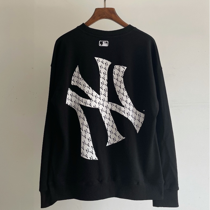 Hàng giao ngay! Mlb dài tay thêu logo cổ điển in áo len cotton thường dành cho nam và nữ