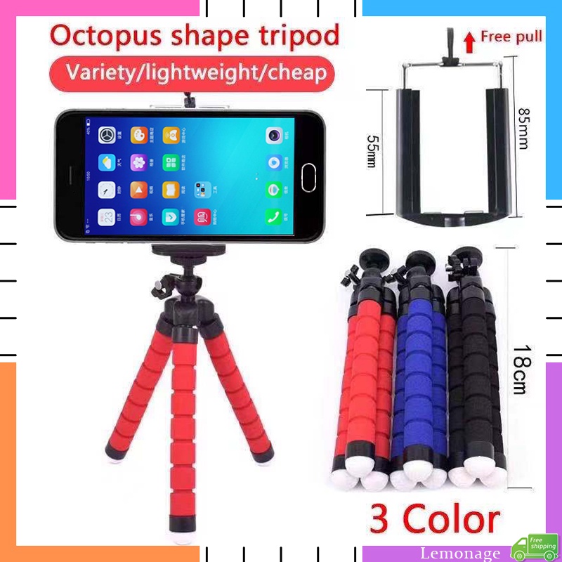 Giá Đỡ Ba Chân Bằng Xốp Kèm Kẹp Gắn Điện Thoại / Máy Ảnh Tiện Dụng