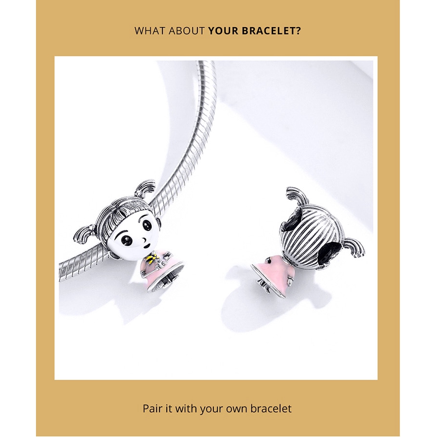 Hạt phụ kiện Bamoer bạc 925 làm vòng đeo tay thời trang xinh xắn