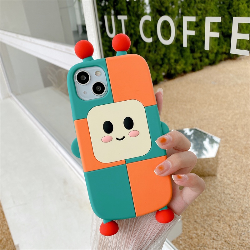 Ốp Điện Thoại Silicone Mềm Hình Robot 3D Cho IPhone13 12 11Pro Max XR X XS Max