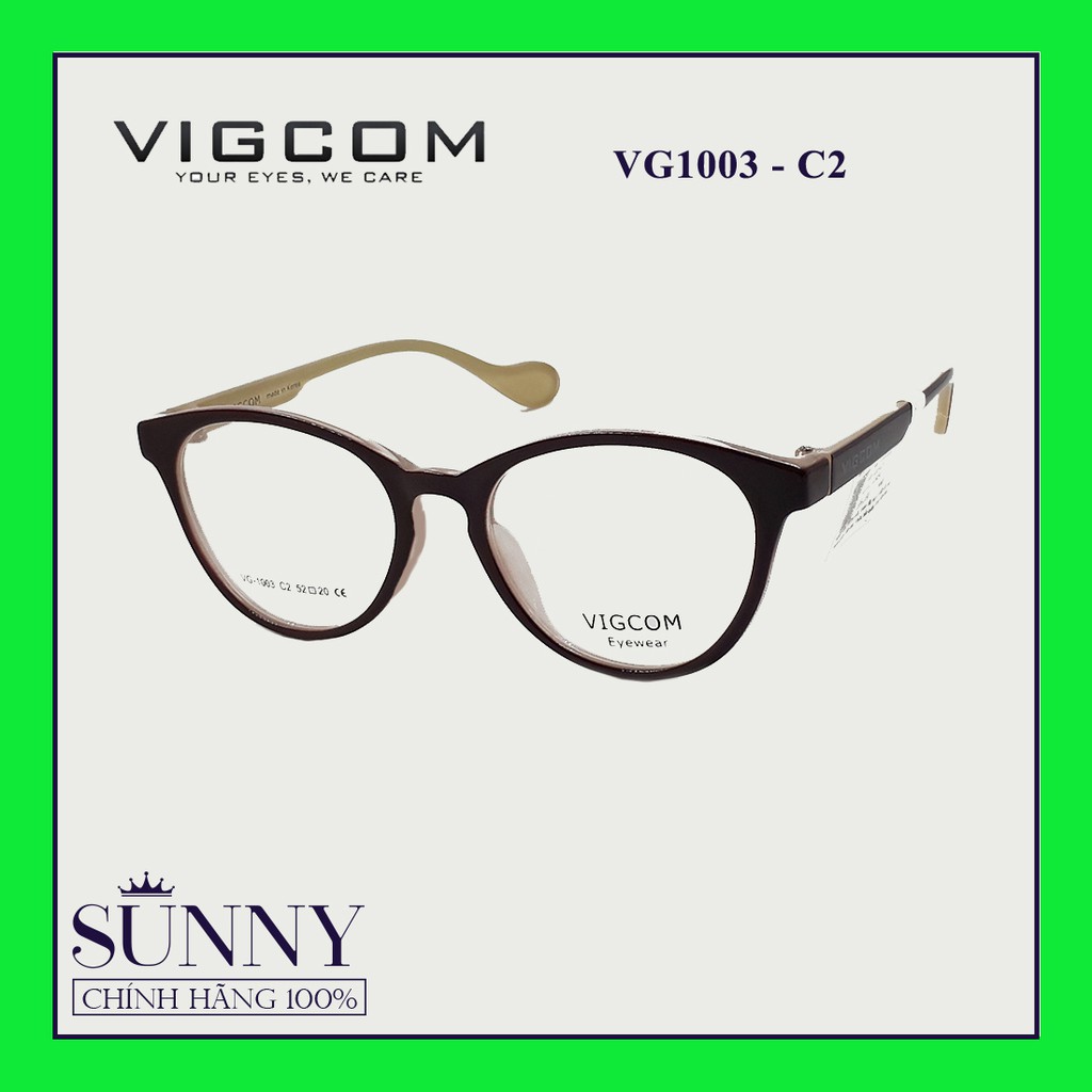 Gọng kính thời trang Vigcom VG1003 nhiều màu chính hãng, thiết kế dễ đeo bảo vệ mắt