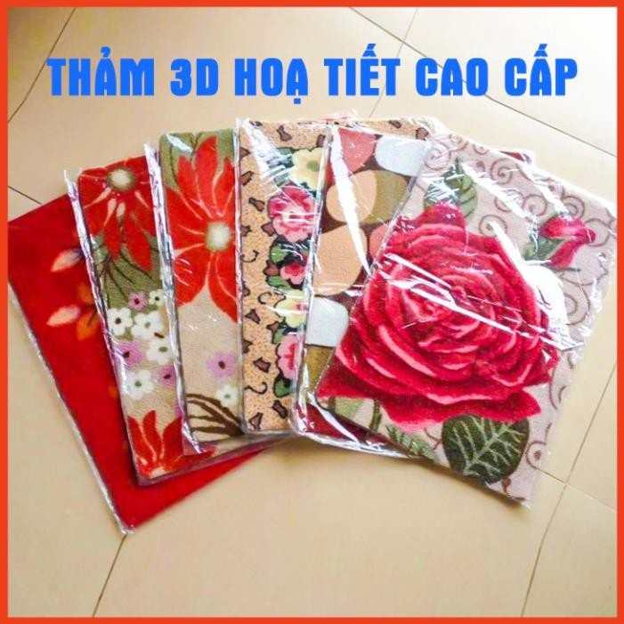 Thảm lau chân cao cấp thấm hút tốt họa tiết 40x60cm (Giao mẫu ngẫu nhiên)