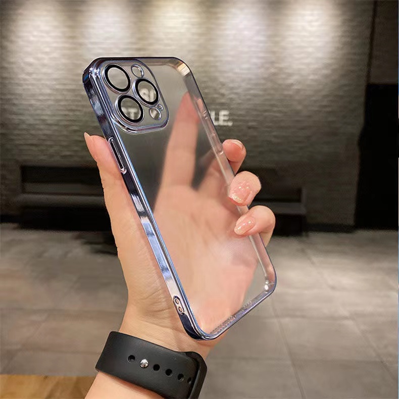 Ốp Điện Thoại Kính Trong Suốt Kèm Miếng Dán Bảo Vệ Camera Cho iPhone 12 13 Pro Max 13pro
