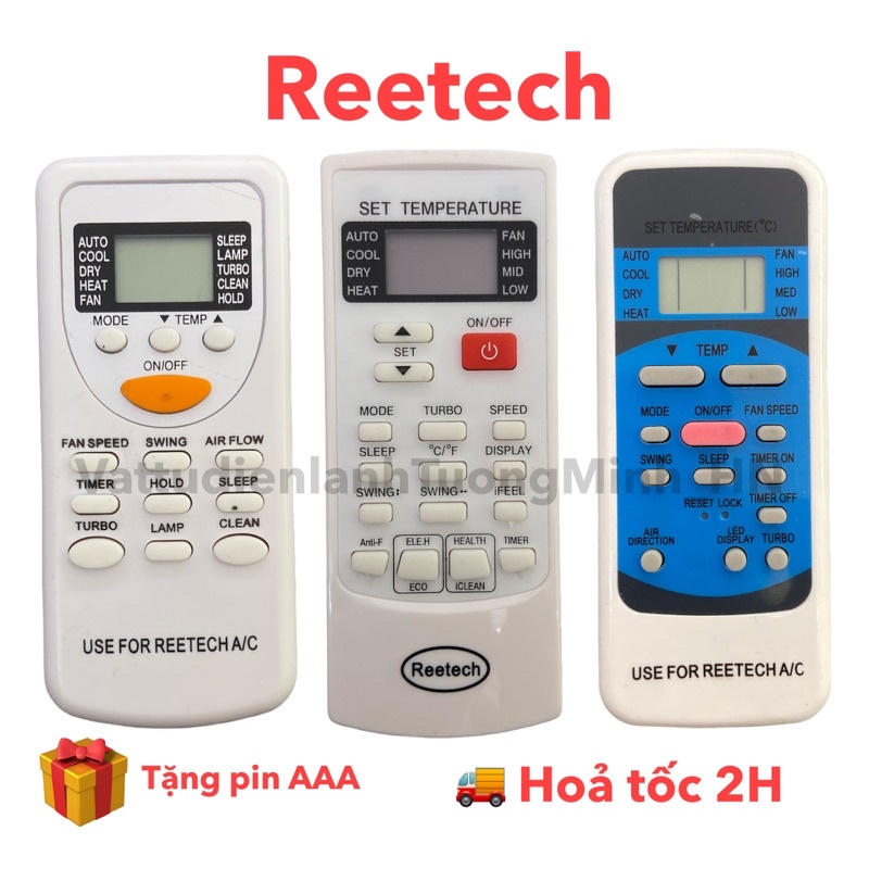Remote điều khiển điều hoà Reetech chọn mẫu