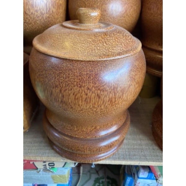 Vỏ bình trà gỗ cây dừa  size nhỏ 600 ml