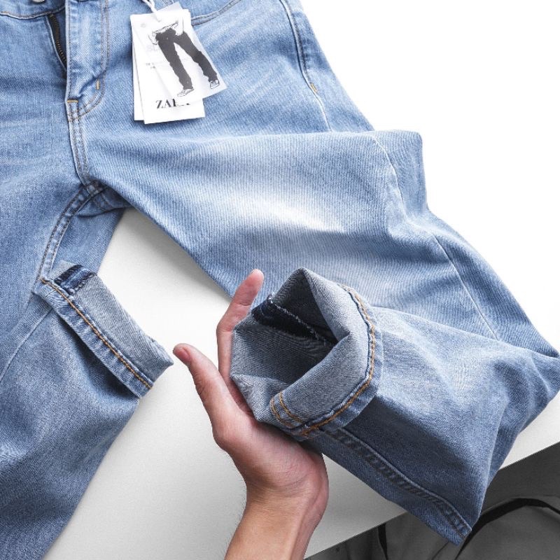 Quần jean nam ⚡ 𝗦𝗔𝗟𝗘 𝟮𝟰% ⚡ Quần bò vnxk 02 màu, slimfit, ống đứng chất đẹp co giãn, mẫu mới nhất 2021