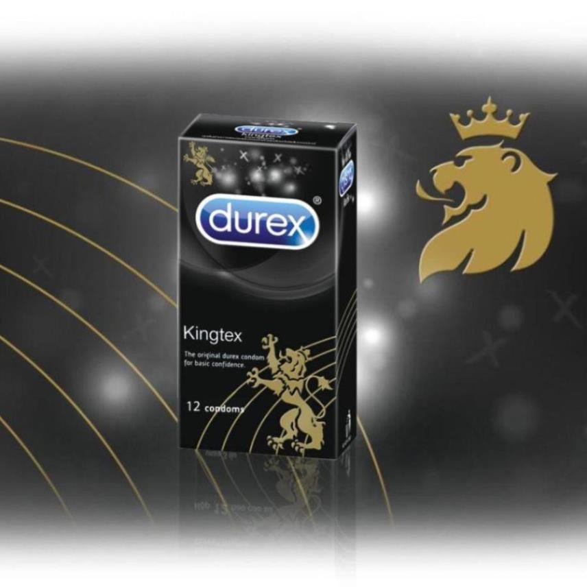 [KING DUREX] Bao cao su Durex Kingtex vừa vặn với kích thước đa số đàn ông người Việt (12 bao/1 hộp bcs)