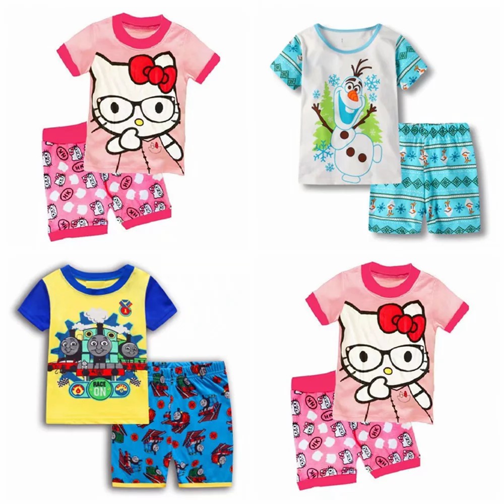 Bộ đồ ngủ cho bé gái in hình mèo Hello Kitty dễ thương