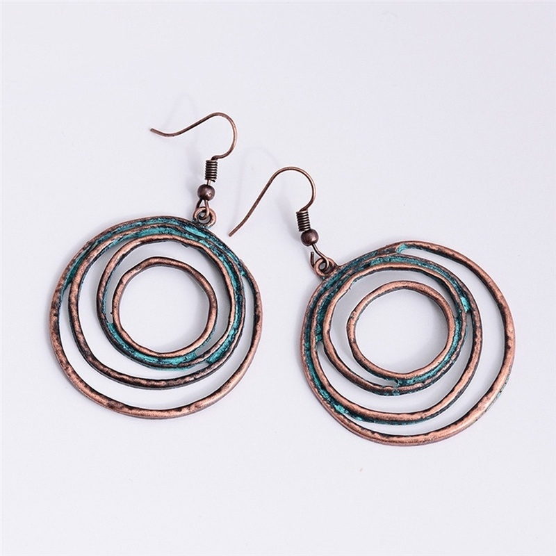 Fashion Vintage Round Earring Pendant Bohemian Punk Style Earrings Creative Girls Jewelry