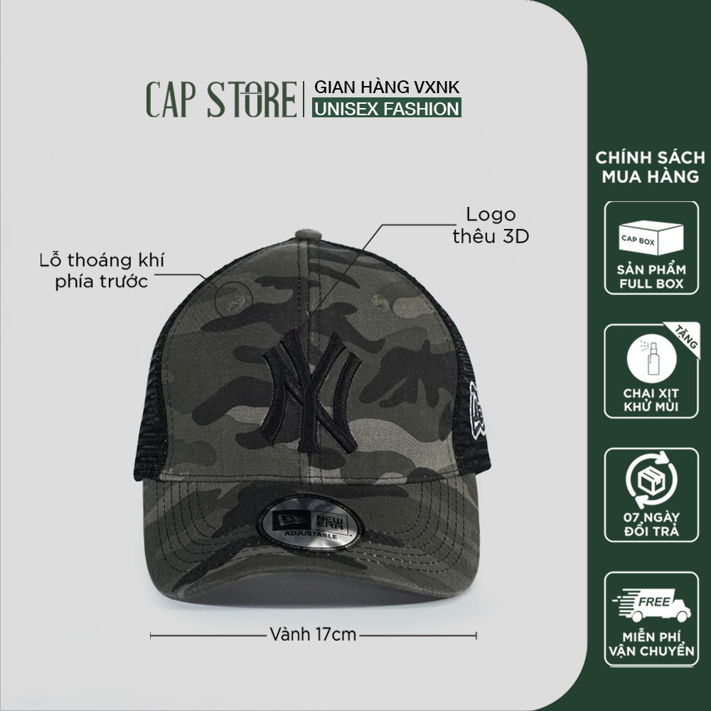 Mũ lưỡi trai NY - Nón lưỡi trai lưới cá tính cho cả nam và nữ phom unisex năng động kèm chai xịt vệ sinh mũ nón Capstore