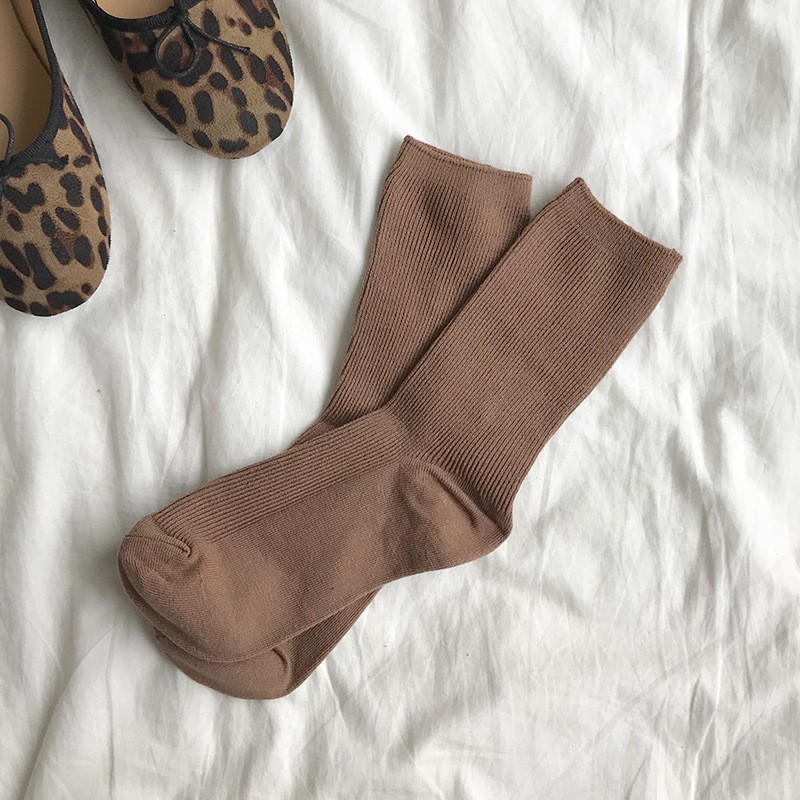 Vớ Cotton Nữ Cổ Cao Màu Trơn Hàn Quốc Tất Cotton Nữ Màu Trơn Cổ Cao Nữ Ulzzang Thời Trang | BigBuy360 - bigbuy360.vn