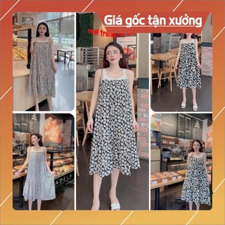 Đầm bầu 2 dây bi ren lụa trơn .New 5 màu , 45 -70kg (hình thật )  (shop Tatoco)