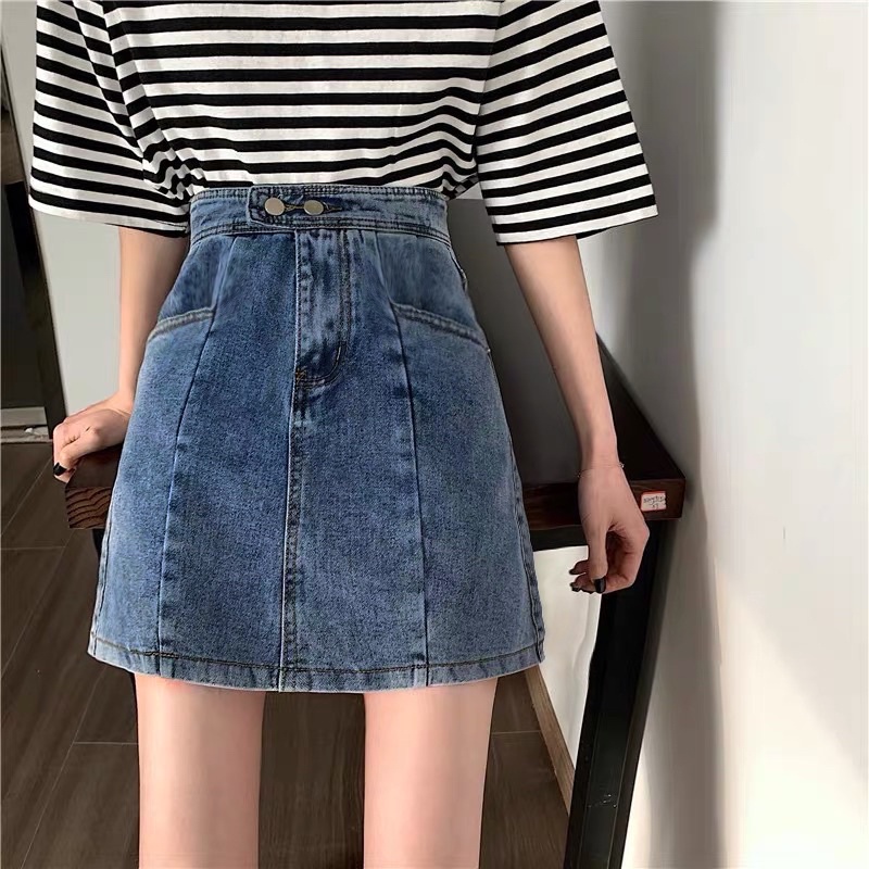 Váy quần jean bigsize line giữa