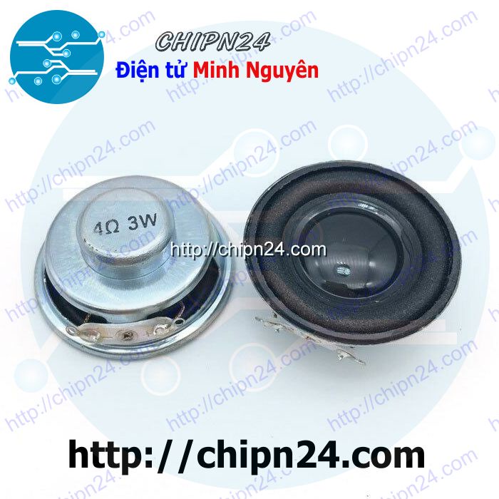 [2 CÁI] Loa 4R 3W Tròn 40mm, Loa 4 ohm - 3W Tròn đường kính 40mm