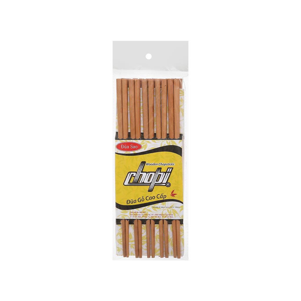 Bộ 10 đôi đũa gỗ sao đá 25cm Chopi