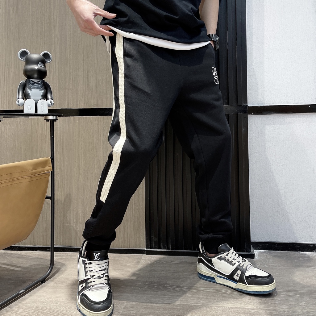 Quần Thể Thao Nam Thu Đông Dài Thêu Logo Đẹp Màu Đen