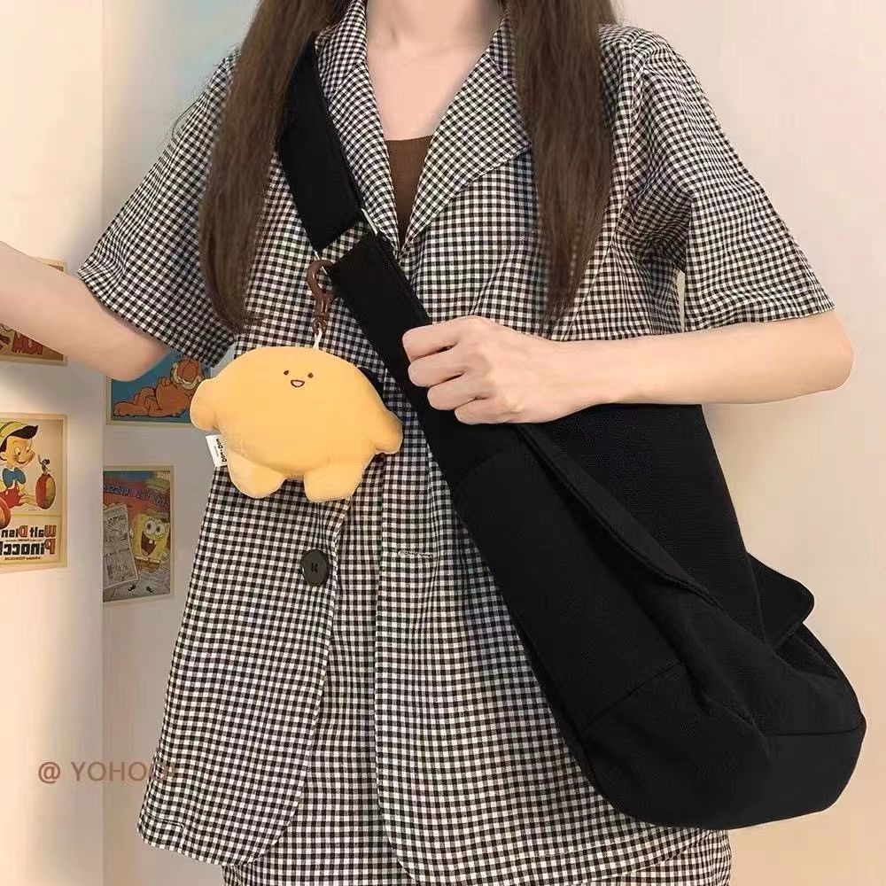Jiashucheng Ba Lô Đi Học Bằng Vải Canvas Màu Trơn Sức Chứa Lớn Thời Trang Nhật Bản Dễ Phối Đồ
