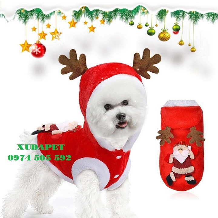 ÁO CHIBI ÔNG GIÀ NOEL CÓ NÓN CHO CHÓ MÈO XUDAPET OGN1