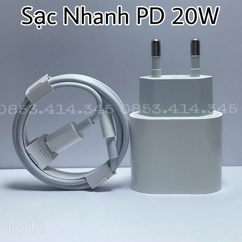 Bộ Củ Cáp Sạc Nhanh PD 20w Chân Tròn Cho 7/8/X/11/12/13/14