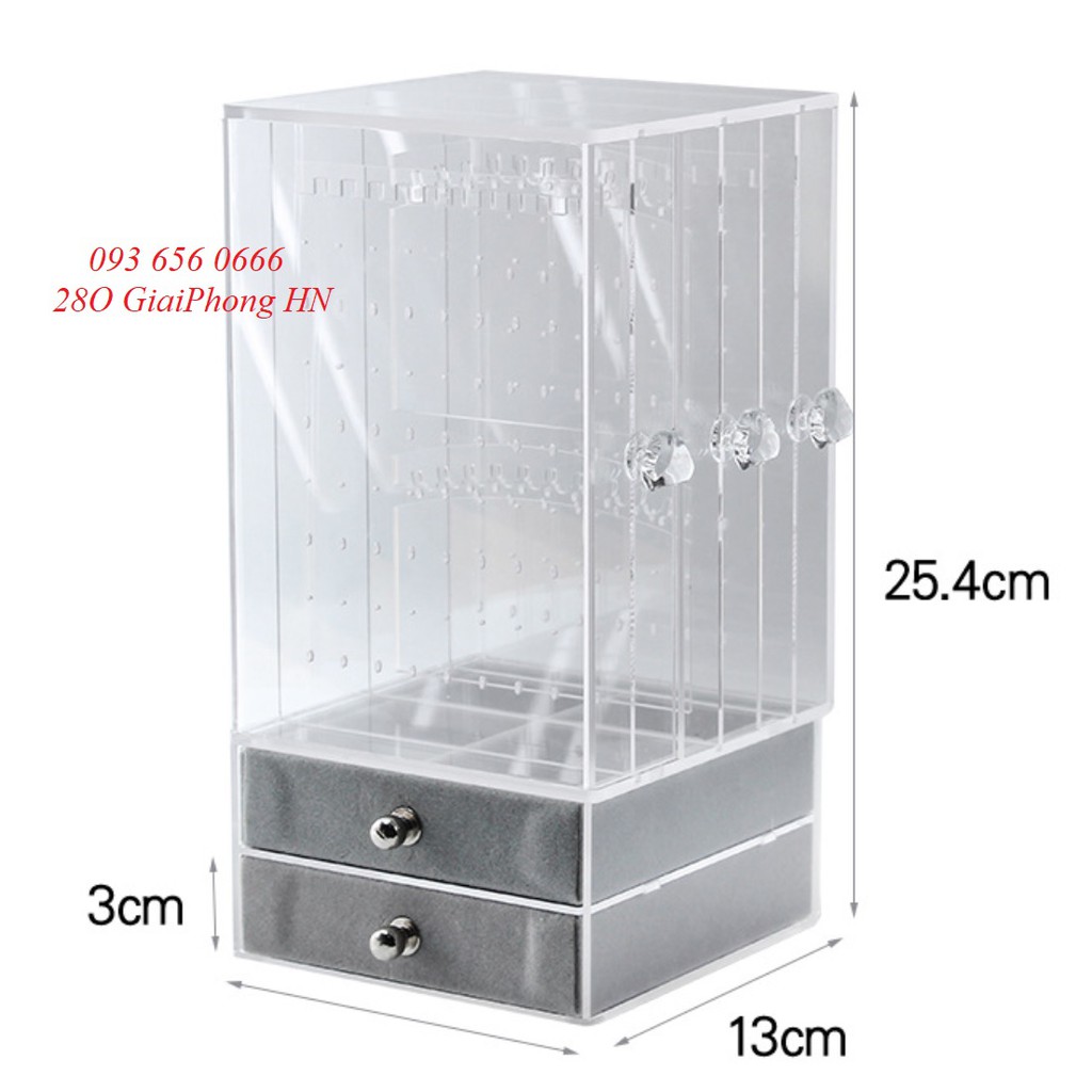 Hộp đựng trang sức đa ngăn chống bụi cao cấp
