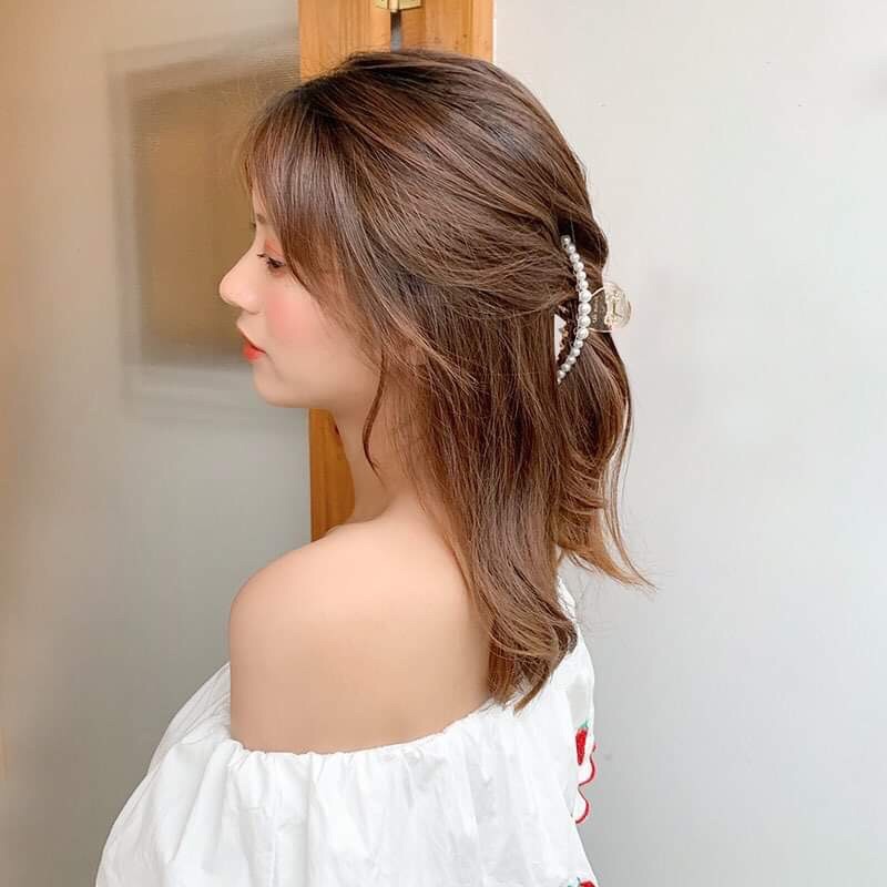 Cặp tóc càng cua đính hạt trai