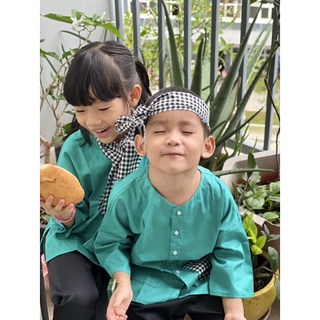 Bộ Đồ Bà Ba Màu Xanh Lý (Tặng kèm Khăn rằn)
