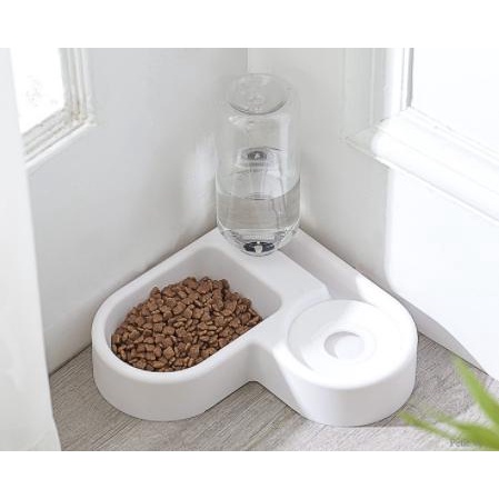Bát đựng thức ăn và bình uống nước cho thú cưng hình trái tim dễ thương, bát ăn chó mèo dễ thương