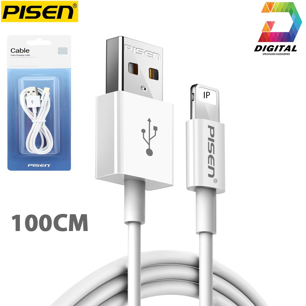 Cáp Sạc Pisen Chính Hãng Dài 1 Mét Dành Cho IPtablet Táo