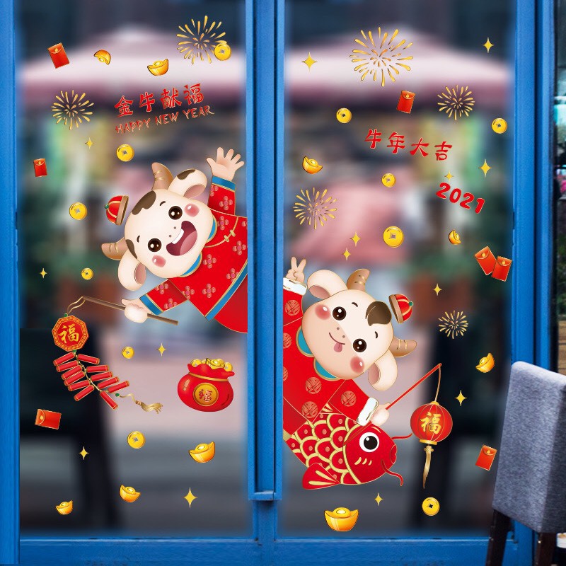 Decal tết-Trâu đại cát
