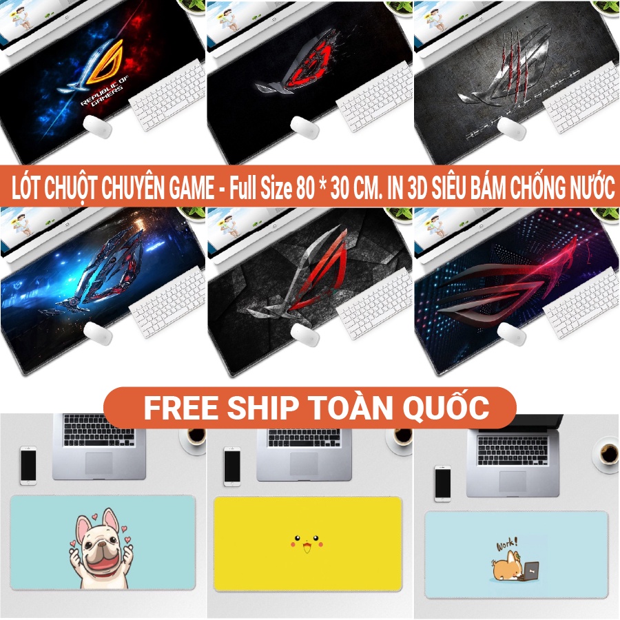 LÓT CHUỘT, TẤM DI CHUỘT CỠ LỚN, FULL SIZE 80x30cm IN HÌNH 3D Bảo Hành 1 Đổi 1