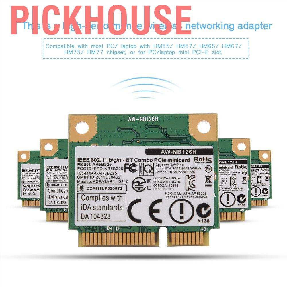 Card Wifi Không Dây 2 Trong 1 2.4g Cho Mini Pci-E Slot Dell / Asus / Toshiba / Benq